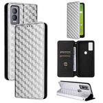 For Cricket Magic 5G Cubic Grid Texture Flip Leather Phone Case(Silver)