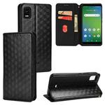 For Cricket Vision+ Cubic Grid Texture Flip Leather Phone Case(Black)