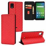 For Cricket Vision+ Cubic Grid Texture Flip Leather Phone Case(Red)