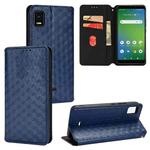 For Cricket Vision+ Cubic Grid Texture Flip Leather Phone Case(Blue)
