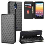 For Cricket Vision 3 Cubic Grid Texture Flip Leather Phone Case(Black)