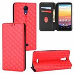 For Cricket Vision 3 Cubic Grid Texture Flip Leather Phone Case(Red)