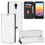 For Cricket Vision 3 Cubic Grid Texture Flip Leather Phone Case(Silver)