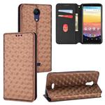 For Cricket Vision 3 Cubic Grid Texture Flip Leather Phone Case(Brown)