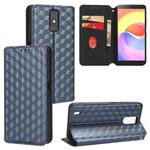 For ZTE Blade A32 Cubic Grid Texture Flip Leather Phone Case(Blue)