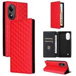 For ZTE Blade A33s Cubic Grid Texture Flip Leather Phone Case(Red)