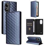For ZTE Blade A33s Cubic Grid Texture Flip Leather Phone Case(Blue)