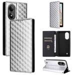 For ZTE Blade A33s Cubic Grid Texture Flip Leather Phone Case(Silver)