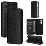 For ZTE Blade A34 Cubic Grid Texture Flip Leather Phone Case(Black)