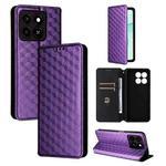 For ZTE Blade A35 / A55 Cubic Grid Texture Flip Leather Phone Case(Purple)