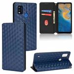 For ZTE Blade A51 Cubic Grid Texture Flip Leather Phone Case(Blue)