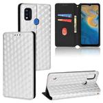 For ZTE Blade A51 Cubic Grid Texture Flip Leather Phone Case(Silver)