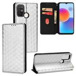 For ZTE Blade A52 Cubic Grid Texture Flip Leather Phone Case(Silver)