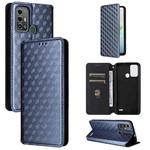 For ZTE Blade A53 Pro Cubic Grid Texture Flip Leather Phone Case(Blue)