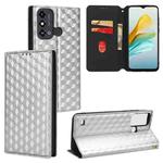 For ZTE Blade A53 Cubic Grid Texture Flip Leather Phone Case(Silver)