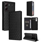 For ZTE Blade A54 Cubic Grid Texture Flip Leather Phone Case(Black)