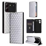 For ZTE Blade A54 Cubic Grid Texture Flip Leather Phone Case(Silver)