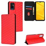 For ZTE Blade A71 / Optus X Swift 5G Cubic Grid Texture Flip Leather Phone Case(Red)