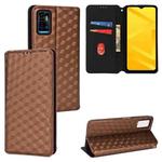 For ZTE Blade A71 / Optus X Swift 5G Cubic Grid Texture Flip Leather Phone Case(Brown)