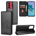For ZTE Blade A72 / V40 Vita Cubic Grid Texture Flip Leather Phone Case(Black)