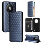 For ZTE Blade A73 5G Cubic Grid Texture Flip Leather Phone Case(Blue)