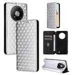 For ZTE Blade A73 5G Cubic Grid Texture Flip Leather Phone Case(Silver)