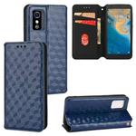 For ZTE Blade L9 Cubic Grid Texture Flip Leather Phone Case(Blue)