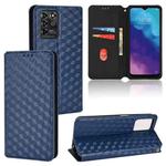 For ZTE Blade V30 Vita / V2022 Cubic Grid Texture Flip Leather Phone Case(Blue)