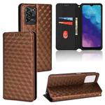 For ZTE Blade V30 Vita / V2022 Cubic Grid Texture Flip Leather Phone Case(Brown)