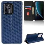For ZTE Blade V30 Cubic Grid Texture Flip Leather Phone Case(Blue)