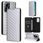 For ZTE Blade V41 Smart / Optus X Max Cubic Grid Texture Flip Leather Phone Case(Silver)