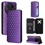 For ZTE Blade V70 Max / nubia V70 Max Cubic Grid Texture Flip Leather Phone Case(Purple)