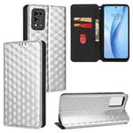 For ZTE Libero 5G III / A202ZT Cubic Grid Texture Flip Leather Phone Case(Silver)