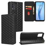 For ZTE Libero 5G II Cubic Grid Texture Flip Leather Phone Case(Black)