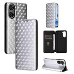 For ZTE Libero 5G IV / nubia LVY Cubic Grid Texture Flip Leather Phone Case(Silver)