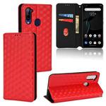 For ZTE Libero 5G Cubic Grid Texture Flip Leather Phone Case(Red)