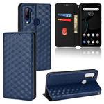 For ZTE Libero 5G Cubic Grid Texture Flip Leather Phone Case(Blue)