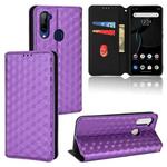 For ZTE Libero 5G Cubic Grid Texture Flip Leather Phone Case(Purple)