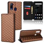 For ZTE Libero 5G Cubic Grid Texture Flip Leather Phone Case(Brown)