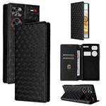 For ZTE nubia Z60 Ultra 5G Cubic Grid Texture Flip Leather Phone Case(Black)