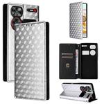 For ZTE nubia Z60 Ultra 5G Cubic Grid Texture Flip Leather Phone Case(Silver)