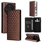 For ZTE nubia Z60S Pro Cubic Grid Texture Flip Leather Phone Case(Brown)