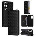 For ZTE Anshin Family / A303ZT Cubic Grid Texture Flip Leather Phone Case(Black)