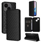 For ZTE Blade A35e Global / Z2466 Cubic Grid Texture Flip Leather Phone Case(Black)