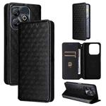 For ZTE Blade A75 4G Cubic Grid Texture Flip Leather Phone Case(Black)