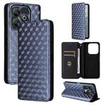 For ZTE Blade A75 4G Cubic Grid Texture Flip Leather Phone Case(Blue)
