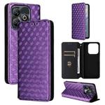 For ZTE Blade A75 4G Cubic Grid Texture Flip Leather Phone Case(Purple)