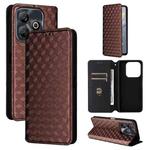 For ZTE Blade A75 4G Cubic Grid Texture Flip Leather Phone Case(Brown)