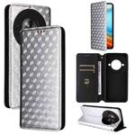 For ZTE Blade A75 5G / nubia Focus 5G Cubic Grid Texture Flip Leather Phone Case(Silver)