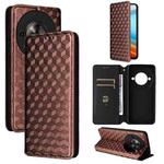 For ZTE Blade A75 5G / nubia Focus 5G Cubic Grid Texture Flip Leather Phone Case(Brown)